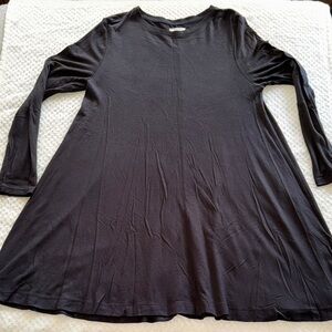 👗 Women’s LOFT Lou & Grey Black Lightweight Long Sleeve Dress – Size L